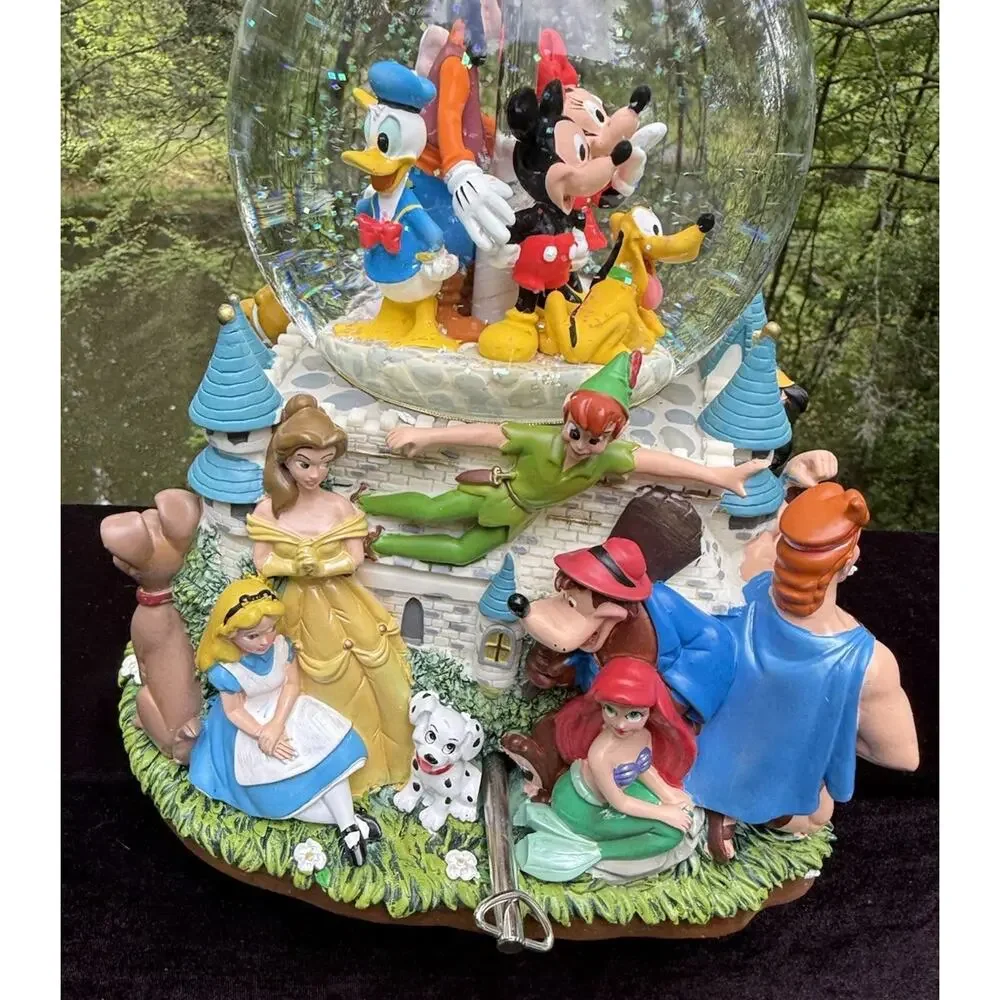 Vintage Disney “A Magical Gathering” Double Snow Globe-Music Lights Movement MIB